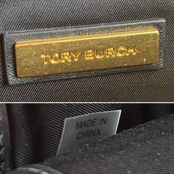 Tory Burch Fleming Leather Convertible Shoulder Bag Crossbody Black Chain Logo - Picture 4 of 11